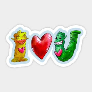 I Love U 1 Sticker